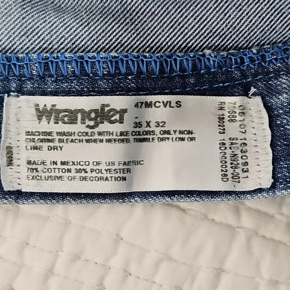 Wrangler Cool Vantage Jeans Men's 35x32‎ Regular Fit Cowboy Cut 47MCVLS EUC LN